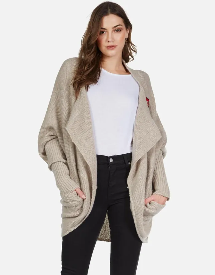 Daya Chain Heart Stars Oatmeal Women Lauren Moshi Sweaters and Knits
