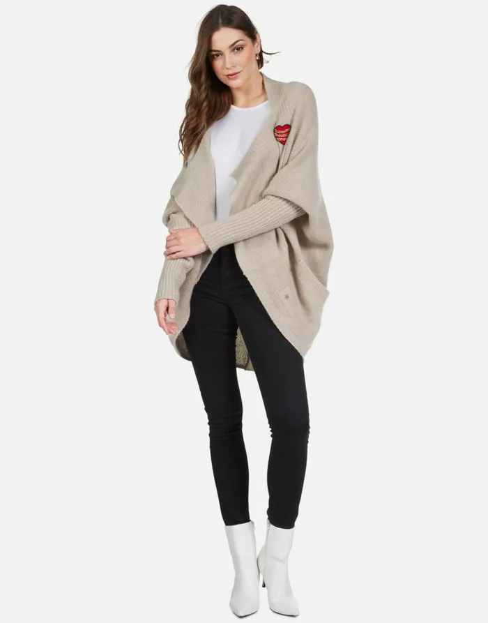 Daya Chain Heart Stars Oatmeal Women Lauren Moshi Sweaters and Knits
