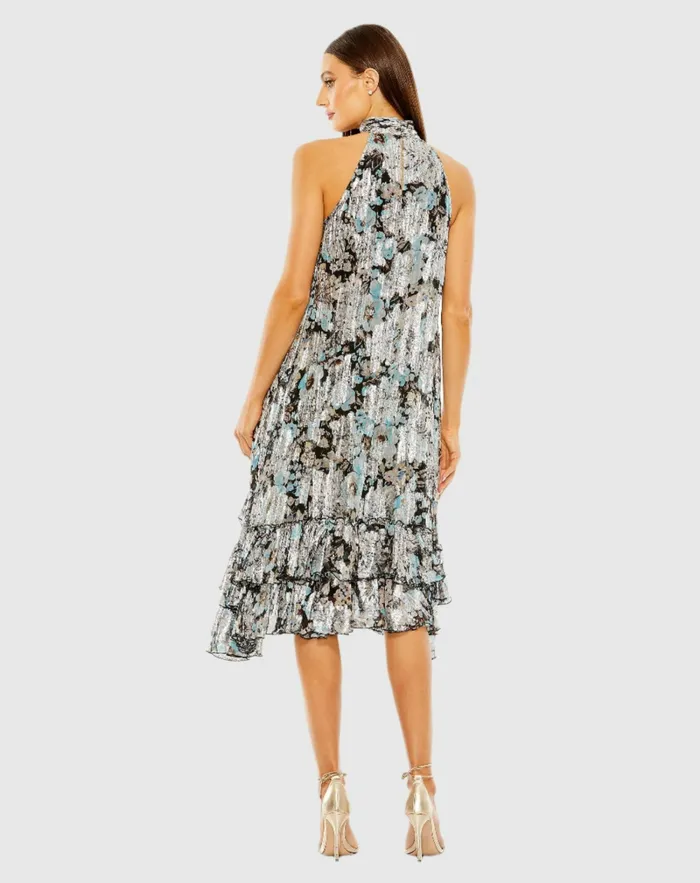 Daytime Dresses Women Mac Duggal High Neck Keyhole ALine Floral Ruffle Mini Dress Black Multi Daytime Dresses Women Mac Duggal High Neck Keyhole ALine Floral Ruffle Mini Dress Black Multi