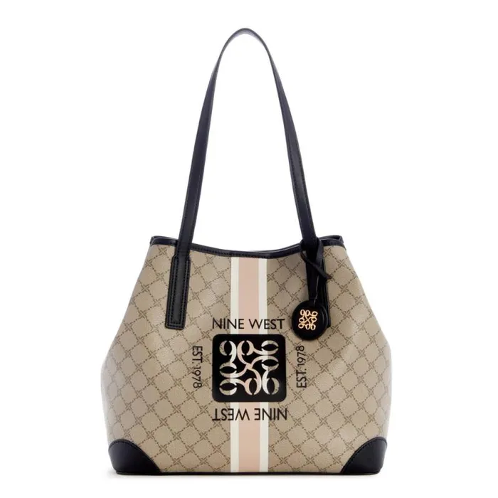 Delaine 2 In 1 Tote Beige Logoblack Women Nine West Totes and Backpacks