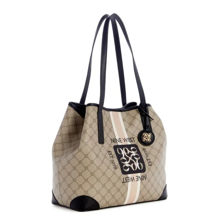 Delaine 2 In 1 Tote Beige Logoblack Women Nine West Totes and Backpacks Delaine 2 In 1 Tote Beige Logoblack Women Nine West Totes and Backpacks