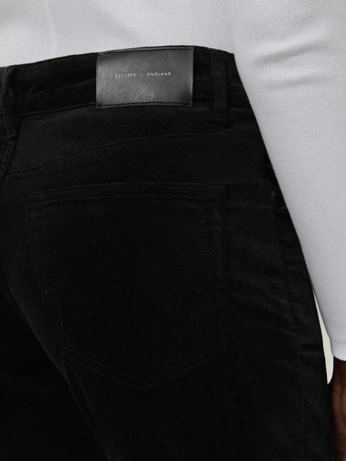 Delmont Velvet Tapered Jean Black Women Jigsaw Party