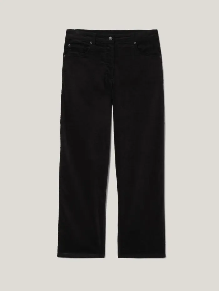 Delmont Velvet Tapered Jean Black Women Jigsaw Party