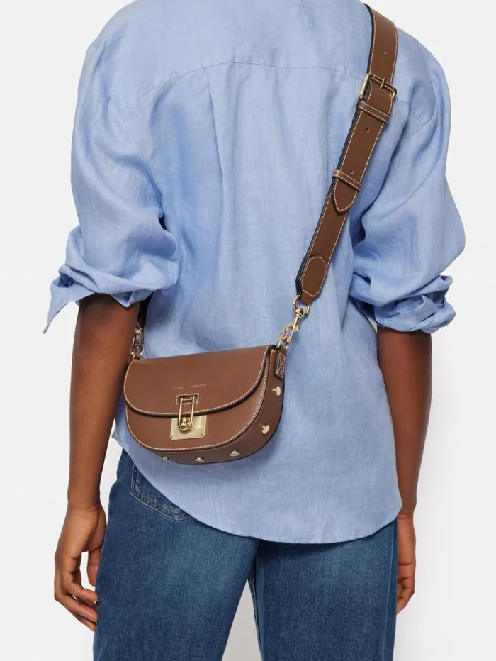 Denbigh Studded Leather Bag Tan Women Jigsaw Leather