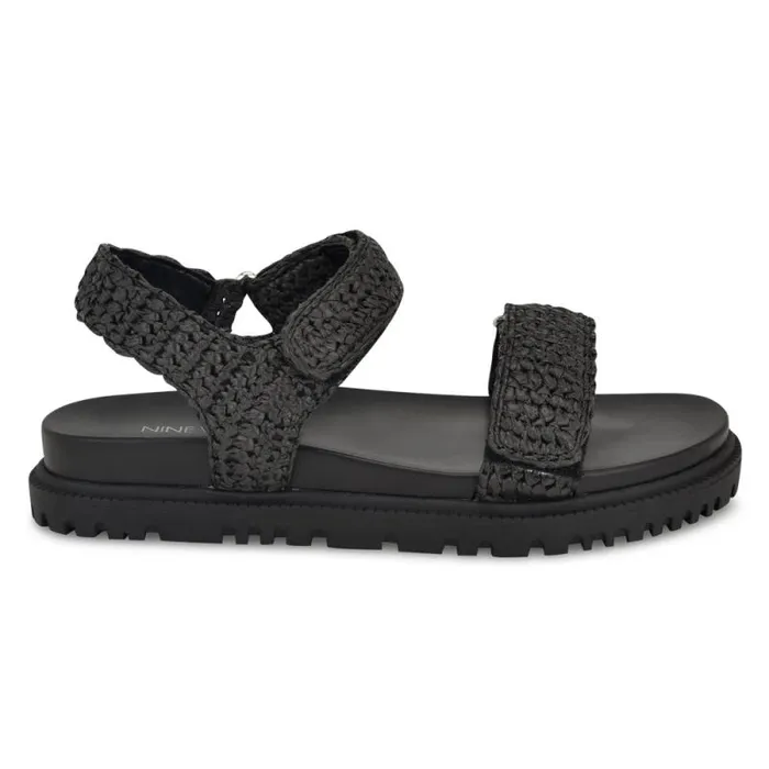 Dinrah Footbed Sandals Black Women Nine West Sandals
