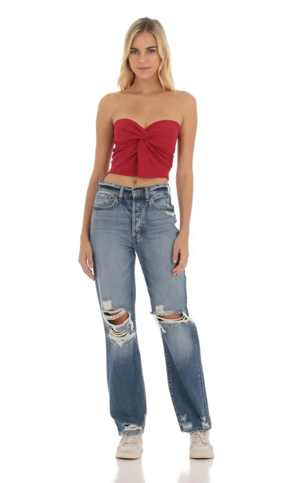 Distressed Jeans Faded Denim Women LUCY IN THE SKY Jeans