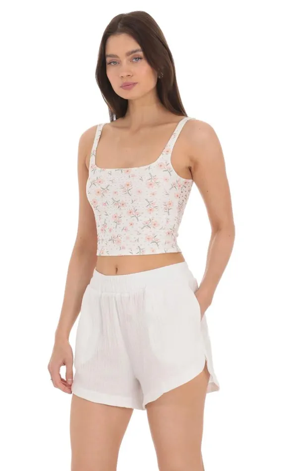 Dolphin Shorts White Women LUCY IN THE SKY Shorts