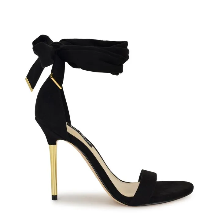 Donatela Ankle Wrap Sandals Black Women Nine West Sandals