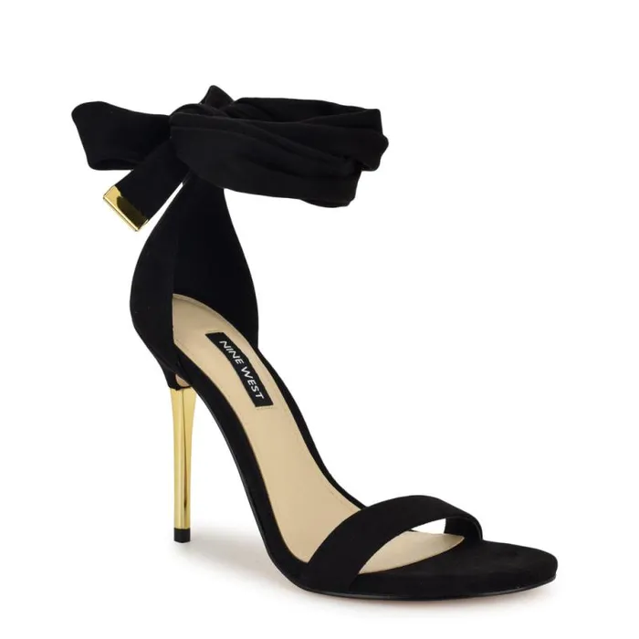Donatela Ankle Wrap Sandals Black Women Nine West Sandals Donatela Ankle Wrap Sandals Black Women Nine West Sandals