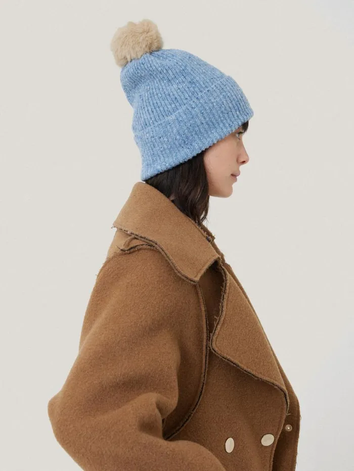 Donegal Pom Hat Blue Women Jigsaw Knitwear and Cashmere