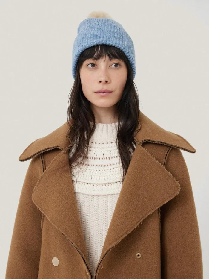 Donegal Pom Hat Blue Women Jigsaw Knitwear and Cashmere