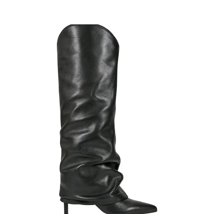 Dress Boots Marc Fisher Women Nairine Foldover Dress Boot Black Leather