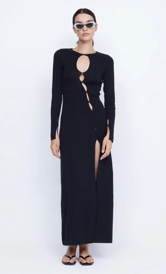 Dresses Bec Bridge Alienor Key Hole Knit Dress Black