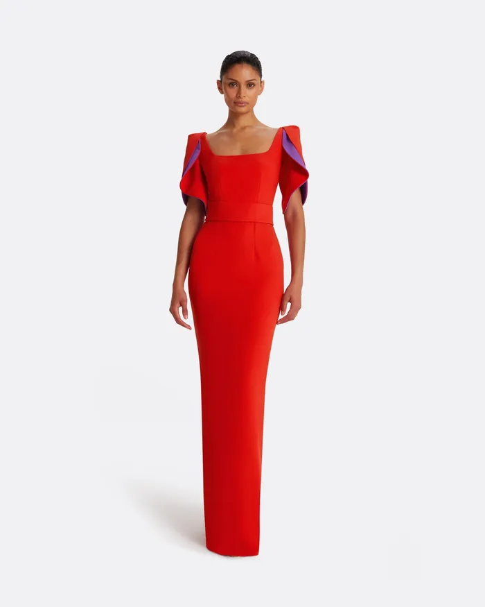 Dresses Women Dara Scarlet Red Long Dress Scarlet Red Safiyaa