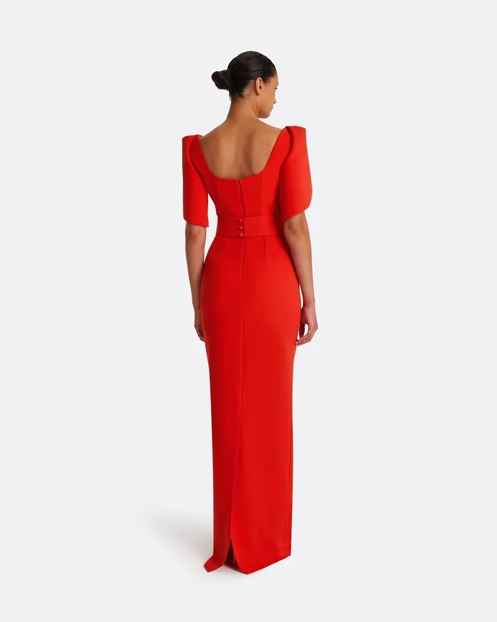 Dresses Women Dara Scarlet Red Long Dress Scarlet Red Safiyaa