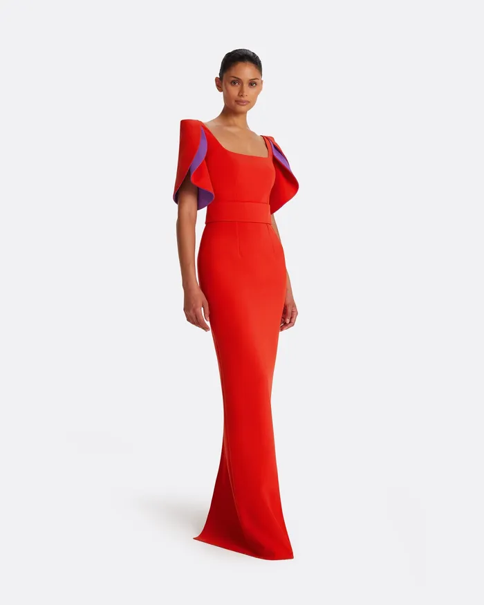 Dresses Women Dara Scarlet Red Long Dress Scarlet Red Safiyaa