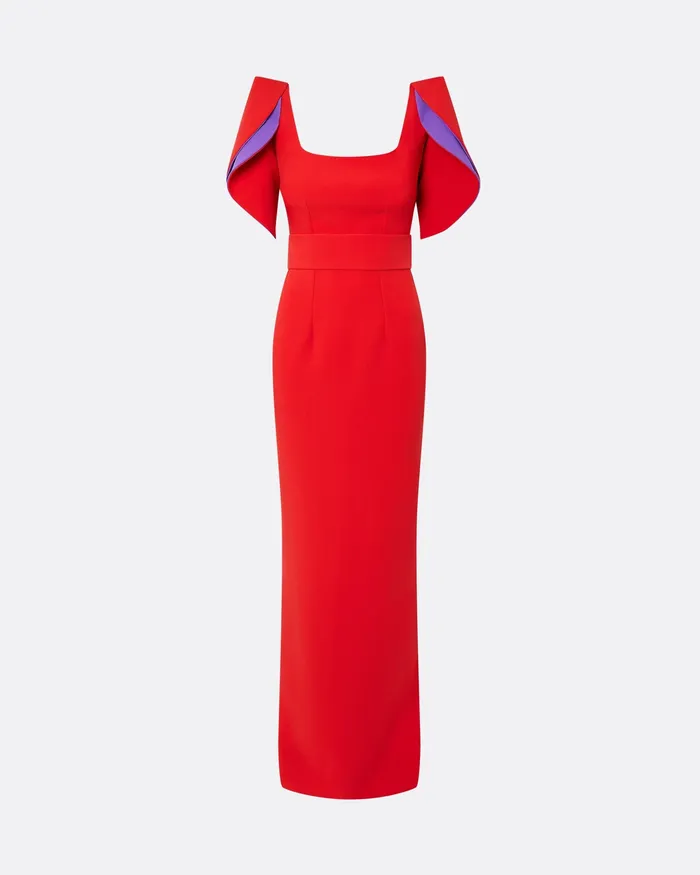 Dresses Women Dara Scarlet Red Long Dress Scarlet Red Safiyaa