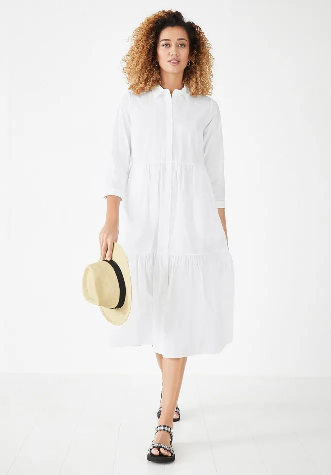 Dresses Women Hush Cersie Cotton Poplin Midi Dress White