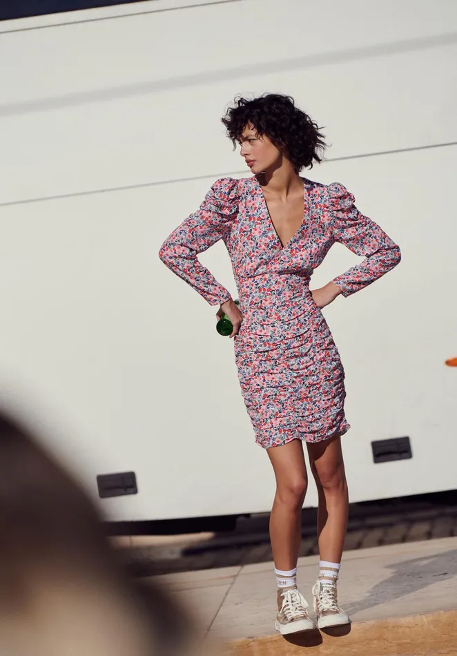 Dresses Women Hush Orchid Gathered Mini Dress Light Pop Floral