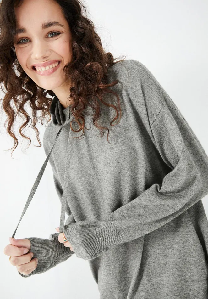 Dresses Women Hush Roscoe Knitted Hooded Dress Mid Grey Marl