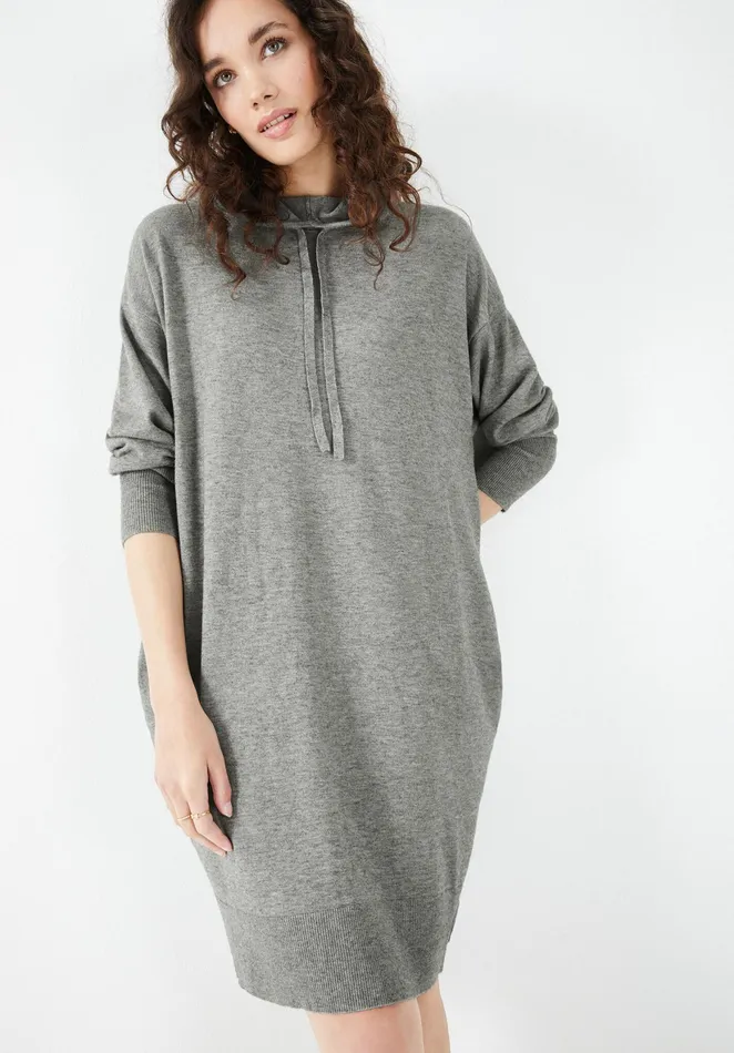Dresses Women Hush Roscoe Knitted Hooded Dress Mid Grey Marl