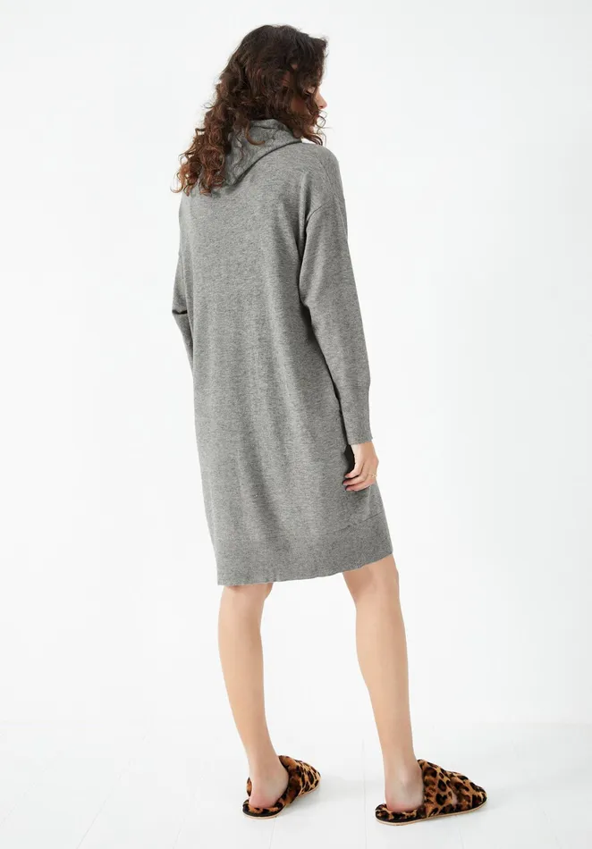 Dresses Women Hush Roscoe Knitted Hooded Dress Mid Grey Marl