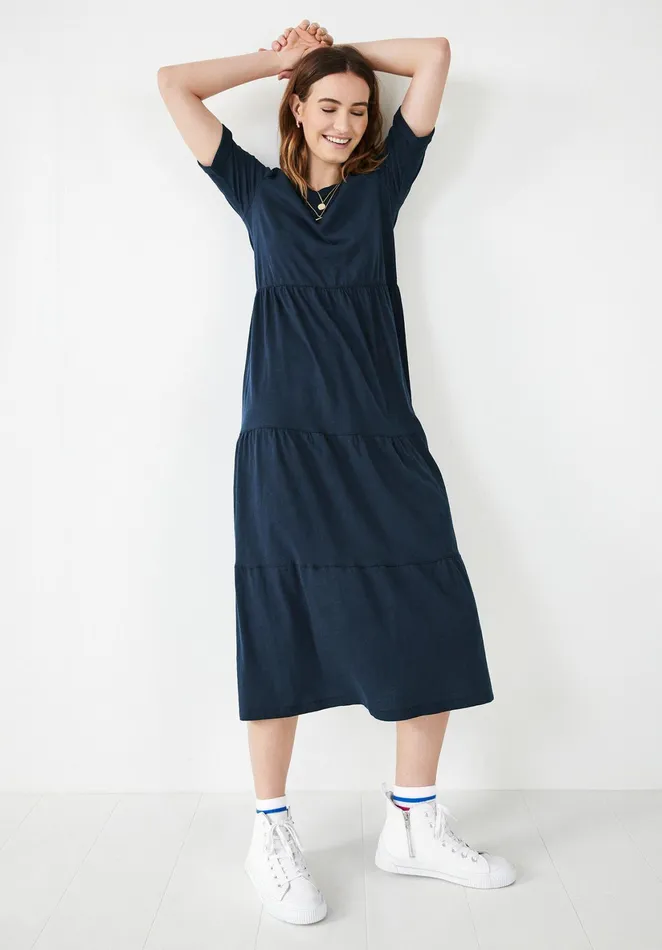 Dresses Women Hush Thalia Tiered Jersey Dress Midnight Blue