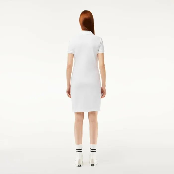Dresses Women Lacoste Women039s Slim Fit Stretch Cotton Piqu Polo Dress White 001