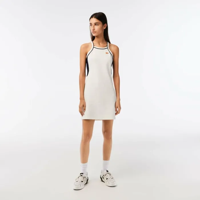 Dresses Women Lacoste Womens Made In France Organic Cotton Tennis Dress White 70v