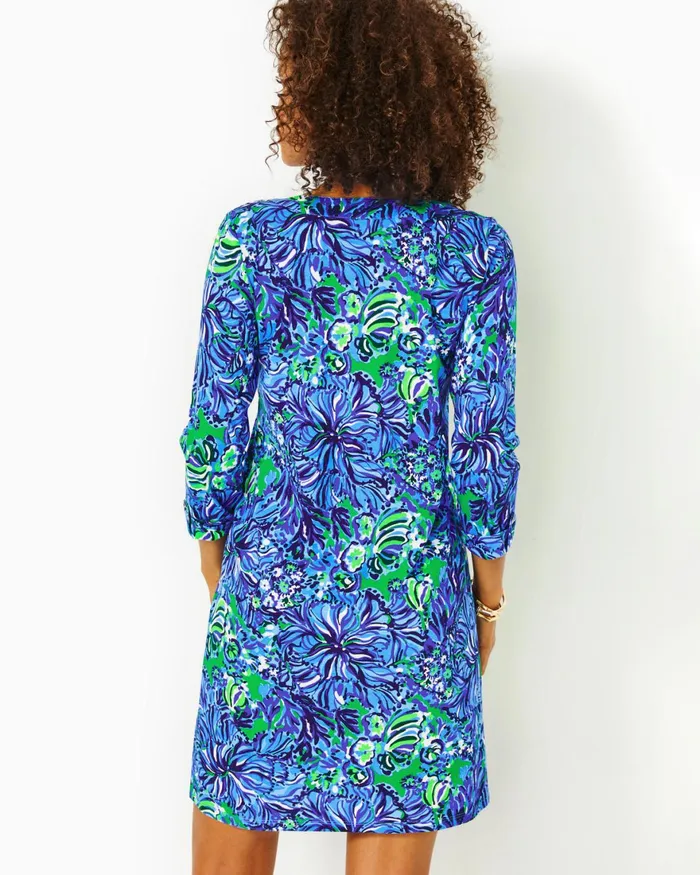 Dresses Women Lilly Pulitzer Fairfax 34 Sleeve Dress Abaco Blue In Turtle Awe