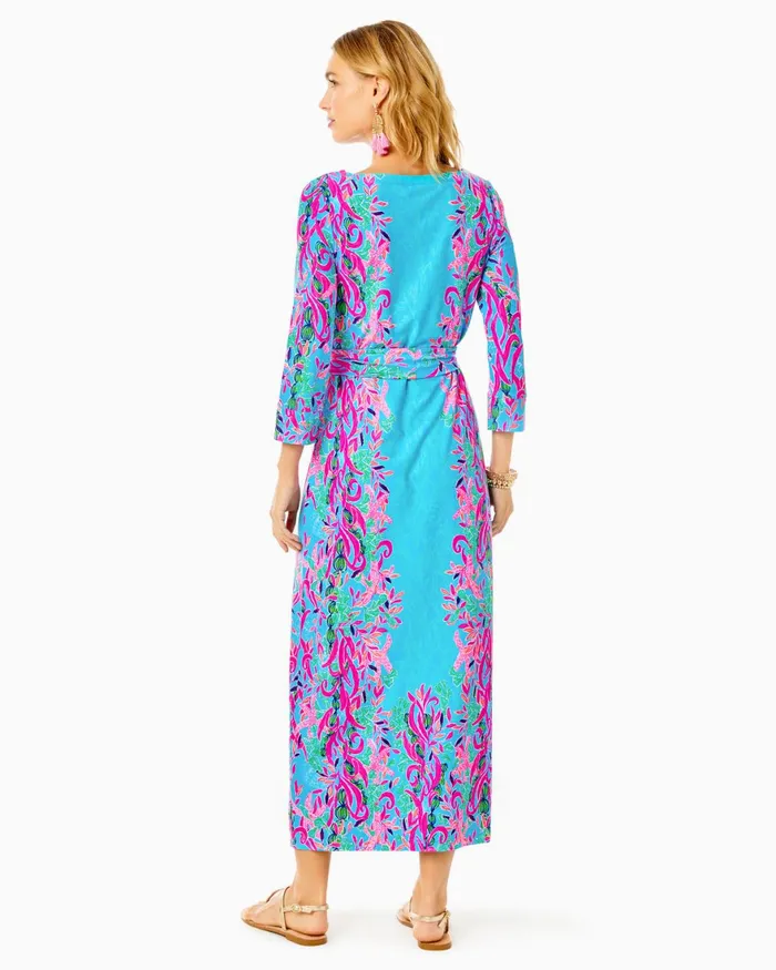 Dresses Women Lilly Pulitzer UPF 50 Carabella Chillylilly Midi Dress Multi Seaweed Samba Engineered Chillylilly