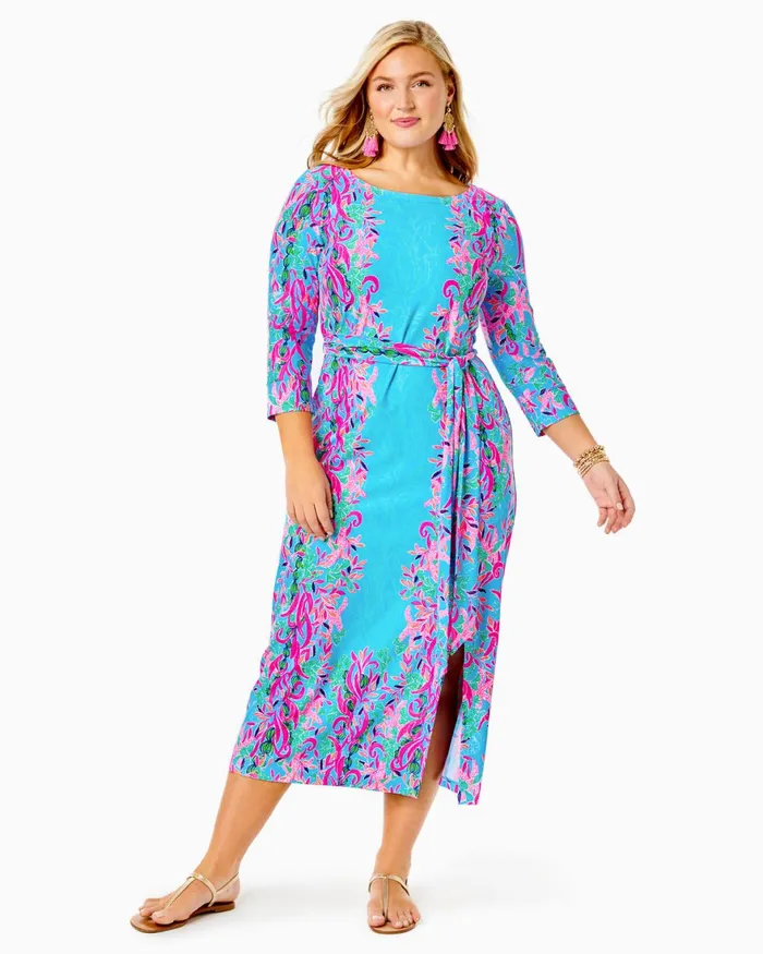 Dresses Women Lilly Pulitzer UPF 50 Carabella Chillylilly Midi Dress Multi Seaweed Samba Engineered Chillylilly Dresses Women Lilly Pulitzer UPF 50 Carabella Chillylilly Midi Dress Multi Seaweed Samba Engineered Chillylilly