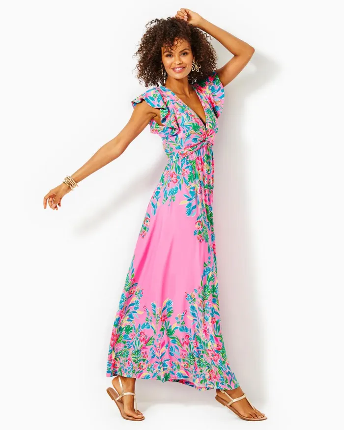 Dresses Women Lilly Pulitzer UPF 50 ChillyLilly Seralina Maxi Dress Frenchie Blue Mosaic Shells Engineered Chillylilly Dresses Women Lilly Pulitzer UPF 50 ChillyLilly Seralina Maxi Dress Frenchie Blue Mosaic Shells Engineered Chillylilly