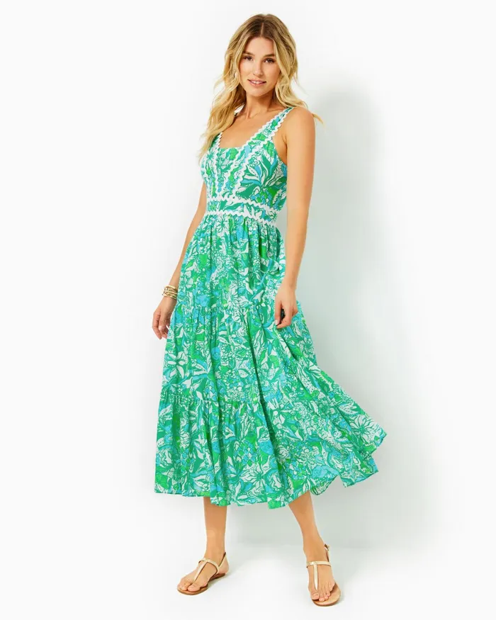 Dresses Women Lilly Pulitzer UPF 50 ChillyLilly Seralina Maxi Dress Frenchie Blue Mosaic Shells Engineered Chillylilly Dresses Women Lilly Pulitzer UPF 50 ChillyLilly Seralina Maxi Dress Frenchie Blue Mosaic Shells Engineered Chillylilly