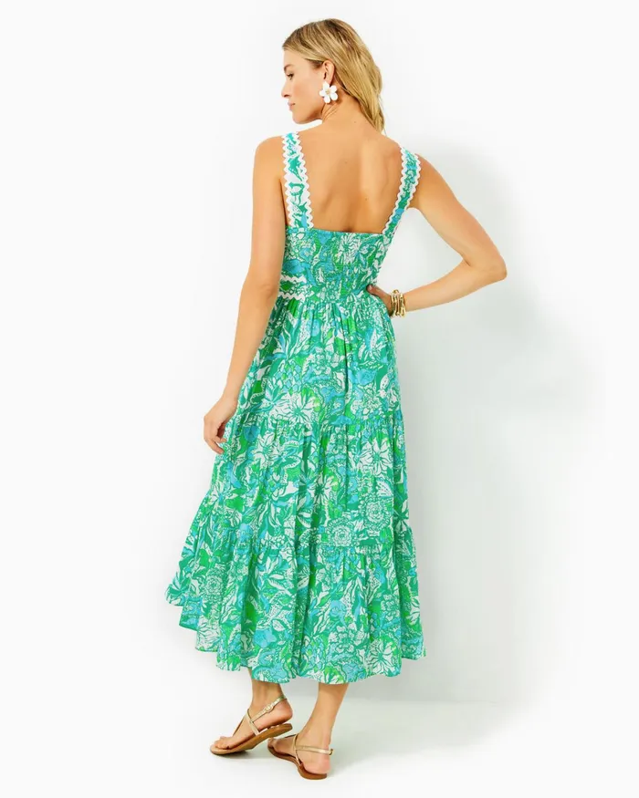 Dresses Women Lilly Pulitzer UPF 50 ChillyLilly Seralina Maxi Dress Frenchie Blue Mosaic Shells Engineered Chillylilly Dresses Women Lilly Pulitzer UPF 50 ChillyLilly Seralina Maxi Dress Frenchie Blue Mosaic Shells Engineered Chillylilly