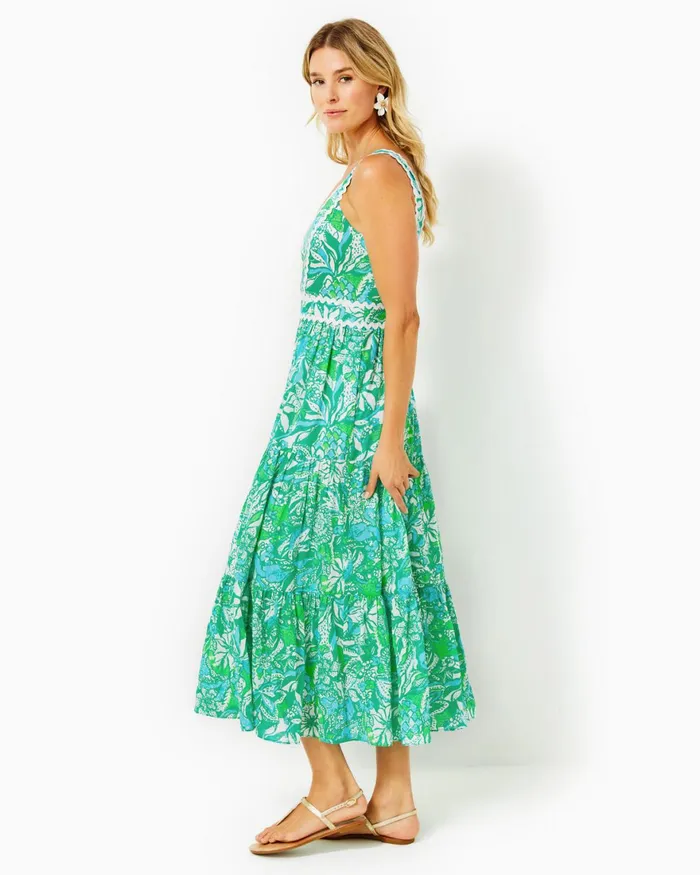 Dresses Women Lilly Pulitzer UPF 50 ChillyLilly Seralina Maxi Dress Frenchie Blue Mosaic Shells Engineered Chillylilly Dresses Women Lilly Pulitzer UPF 50 ChillyLilly Seralina Maxi Dress Frenchie Blue Mosaic Shells Engineered Chillylilly