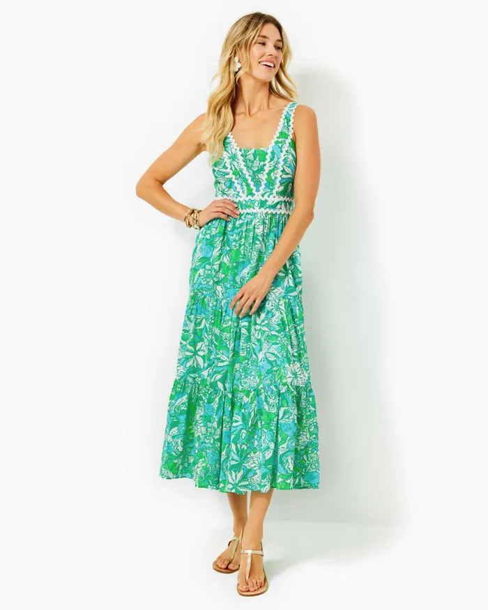 Dresses Women Lilly Pulitzer UPF 50 ChillyLilly Seralina Maxi Dress Frenchie Blue Mosaic Shells Engineered Chillylilly Dresses Women Lilly Pulitzer UPF 50 ChillyLilly Seralina Maxi Dress Frenchie Blue Mosaic Shells Engineered Chillylilly