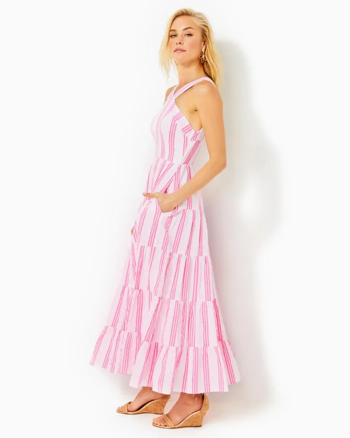Dresses Women Lilly Pulitzer UPF 50 ChillyLilly Seralina Maxi Dress Frenchie Blue Mosaic Shells Engineered Chillylilly Dresses Women Lilly Pulitzer UPF 50 ChillyLilly Seralina Maxi Dress Frenchie Blue Mosaic Shells Engineered Chillylilly