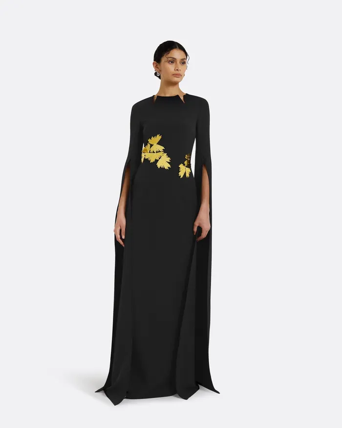 Dresses Women Talin Embroidered Black Long Dress Black Safiyaa
