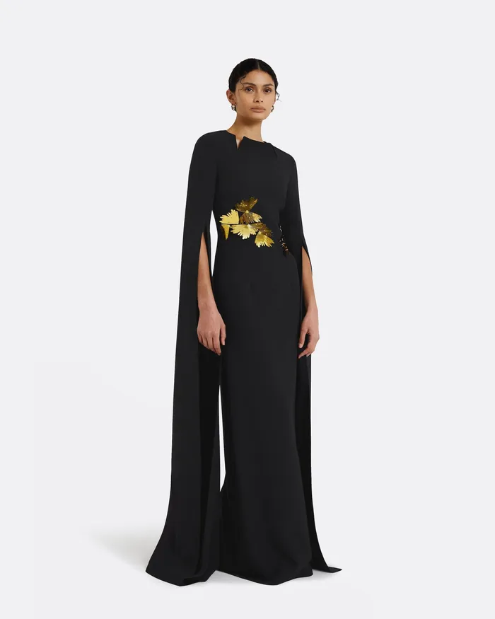 Dresses Women Talin Embroidered Black Long Dress Black Safiyaa