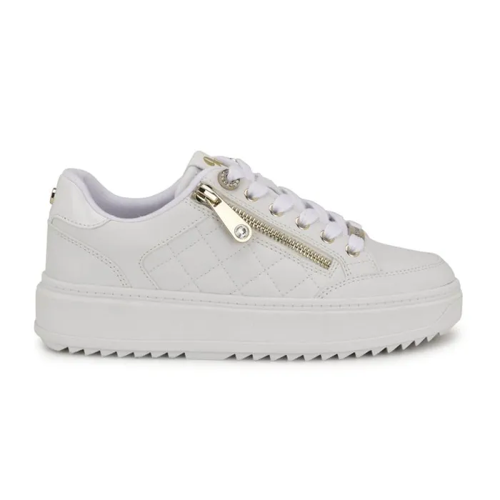 Dulah LaceUp Platform Sneakers White Women Nine West Sneakers