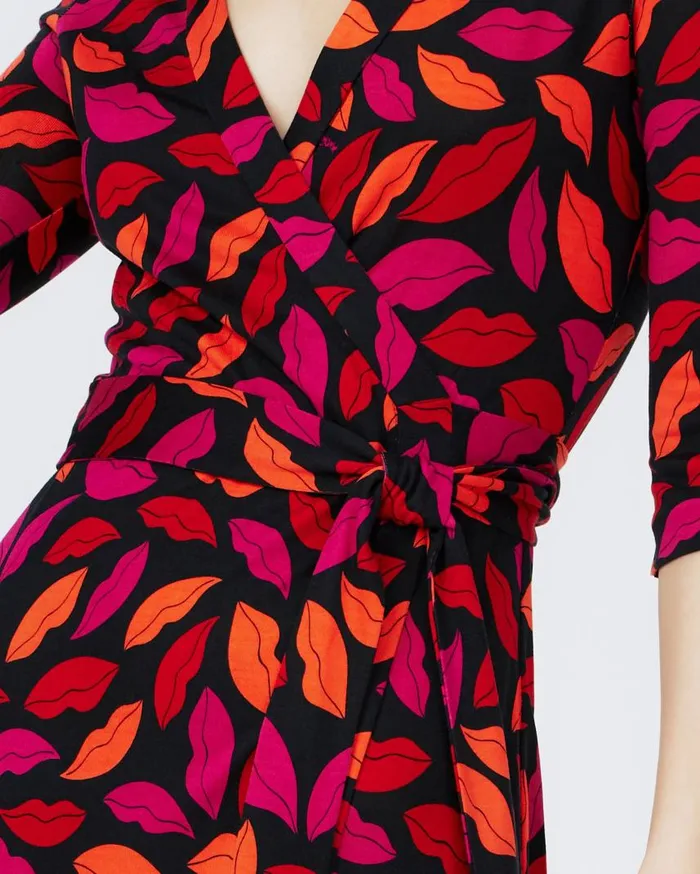 DVF Dresses Women Abigail Silk Jersey Midi Wrap Dress Midnight Kiss Multi DVF Dresses Women Abigail Silk Jersey Midi Wrap Dress Midnight Kiss Multi