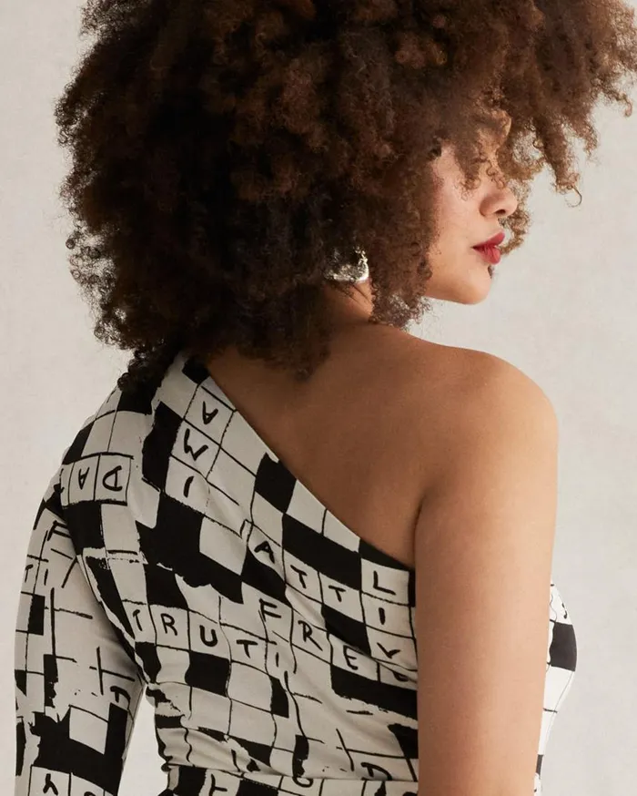DVF Dresses Women Coco Silk Jersey Dress Dvf 50th Crossword Ivory