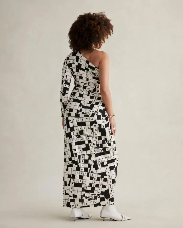 DVF Dresses Women Coco Silk Jersey Dress Dvf 50th Crossword Ivory