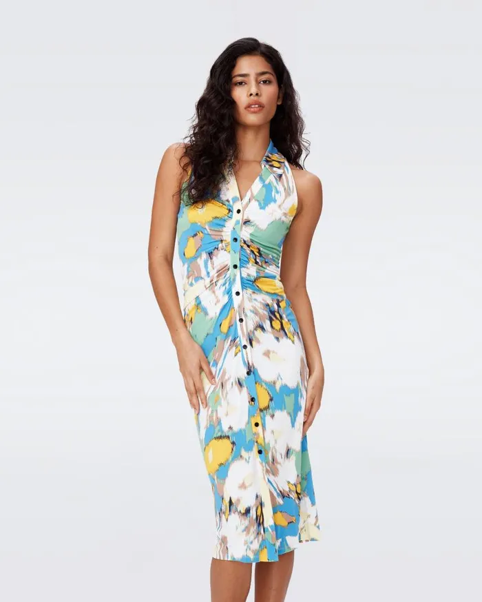 DVF Dresses Women Maren Dress Huge Day Dream Floral Blue