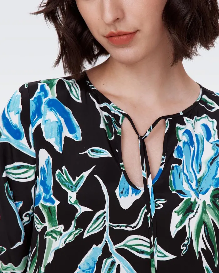 DVF Dresses Women Vandy Dress Huge Tulip Fields Blue