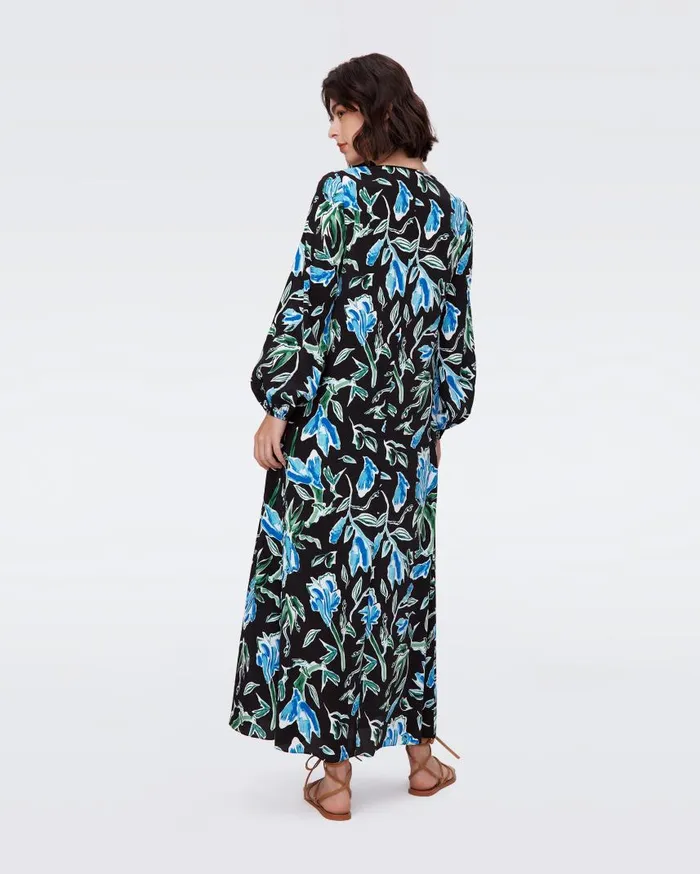 DVF Dresses Women Vandy Dress Huge Tulip Fields Blue