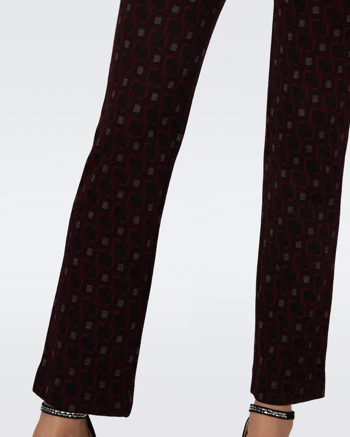 DVF Pants and Shorts Women Tavolara Jacquard Pants Tiny Vinyl Links Plum