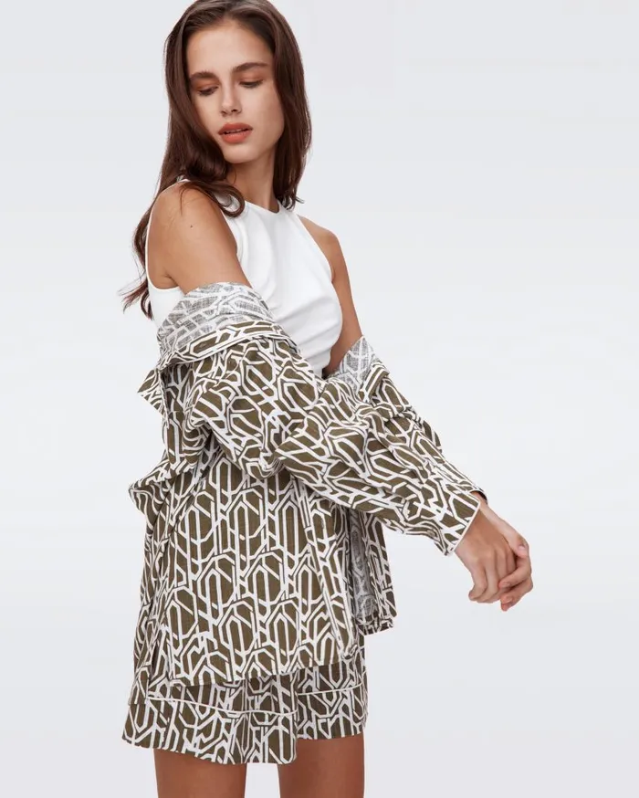 DVF Tops Women Artemis Top Infinite Geo Khaki