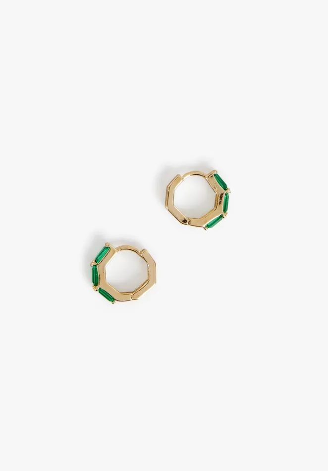 Earrings Women Hush Charlotte Huggie Hoops Greengold